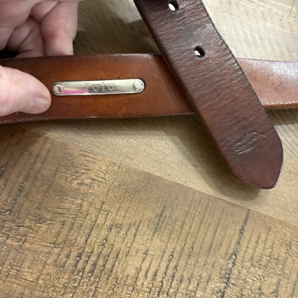 Ralph Lauren Polo Vintage Brown Leather Belt 36" 90's